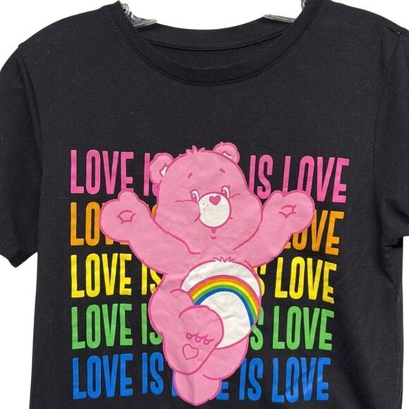 "Love Is Love" Care Bears Black Multicolor Tshirt Size Medium (M) - Picture 2 of 5